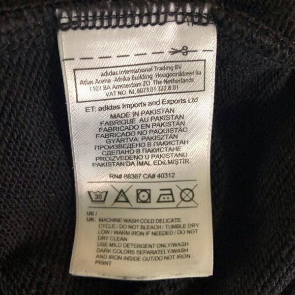 Adidas Trefoil Logo Cotton Sweatshirt Black/White - Picture 11 of 12